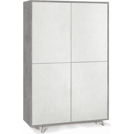 Mobile 4 Ante 108L x 41P x h161 – Finitura Cemento e Bianco Opaco – Sarmog (1/2)