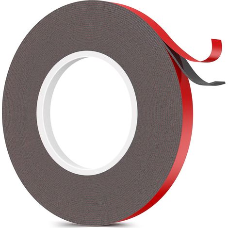 Ruban Adhésif Double Face Extra Fort,10mm x 10m,Résistant à la Chaleur et Imperméable,Pour Voiture,Moulure,LED,Décoration Murale et Bureau,Adhésif Multifonction (1/5)
