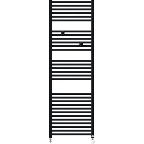 Sèche-serviettes eau chaude Riva 4 717W avec collecteurs noir - THERMOR - 471613