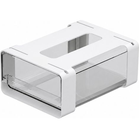 Boîte de rangement sans trou pour tiroir de bureau, grande capacité, suspendue, en PET, blanche, organisateur sous bureau Wg2035 - petit (1/5)