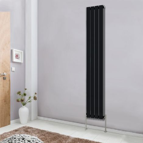 NRG Designer Radiator Flat Panel Central Heating Rads Black Vertical Single 1800x272mm (1/5)