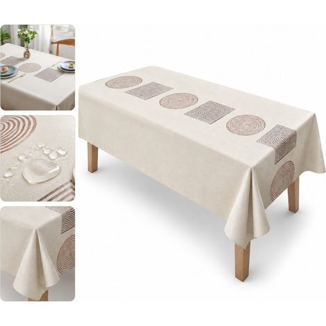 1 Pièce Rectangle Nappe de Table en PVC Imperméable Résistante à la Chaleur 140 x 180 cm 0,5 kg Salle à Manger Cuisine Séjour (1/5)