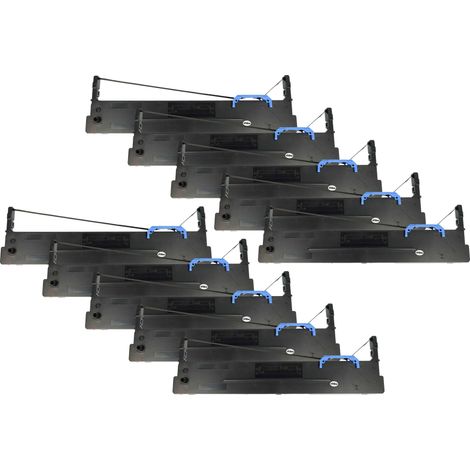 vhbw 10x Ribbon Cartridge Replacement for Tally 099003L for Dot Matrix, Receipt Printer - Black Ink Ribbon (1/4)