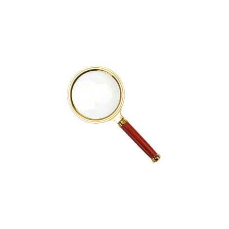 Loupe de poche 10X avec manche en bois antique (1/5)