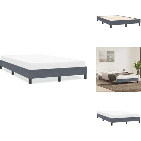Bettgestell ohne Matratze Dunkelgrau 120x210 cm Samt - Bettgestell - Bettgestelle - Bettrahmen - Bett (1/5)