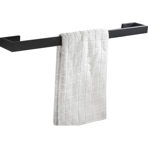 Single Towel Bar SUS 304 Stainless Steel Matte Black Finish Bathroom Wall Mounted Towel Holder, 40 cm (1/4)