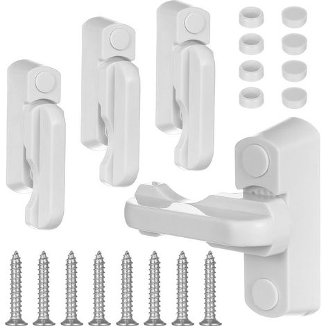 maniglie per finestre. Serratura di sicurezza. Serratura per finestre in PVC. Rotazione di 90°. ABS resistente. Per la casa. (1/5)