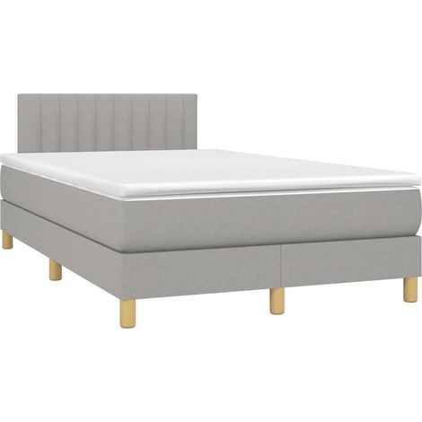 Struttura letto LED con coprimaterasso testiera boxspring 120x200 cm tessuto grigio chiaro TDL0207892