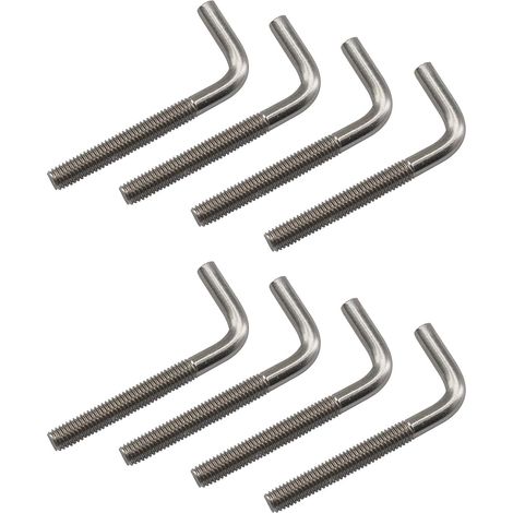 (Lot de 8) M10x100mm boulons d'ancrage en forme de L en acier inoxydable 304 à angle droit longs et carrés (1/5)