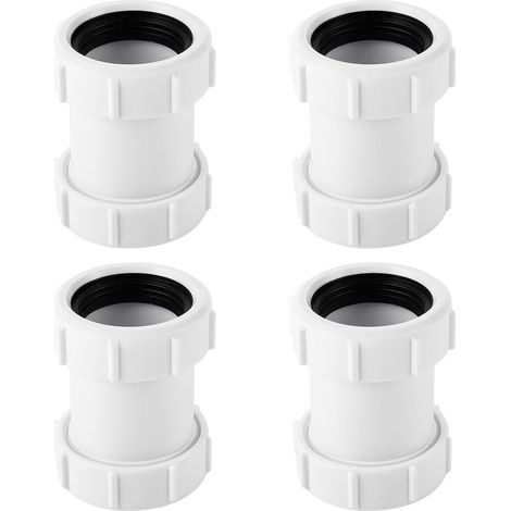 Set di 4 raccordi dritti in PVC da 40 mm, raccordi di prolunga per tubi, accessori idraulici per vasca da bagno, lavello da cucina, piatto doccia. (1/5)