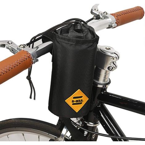 Sac isotherme pour bouteille d'eau de vélo, avec cadre triangulaire stable, 125 x 80 x 80 mm (noir)