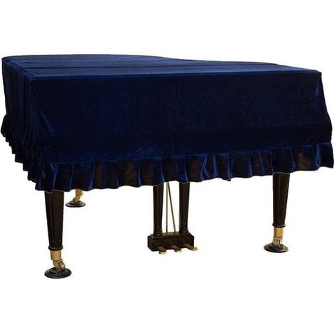 Copertura per pianoforte - Tessuto in velluto spesso - Velluto color oro - Antipolvere - Antistatico - Coprisedia non incluso - 150-160 cm - Blu (1/5)