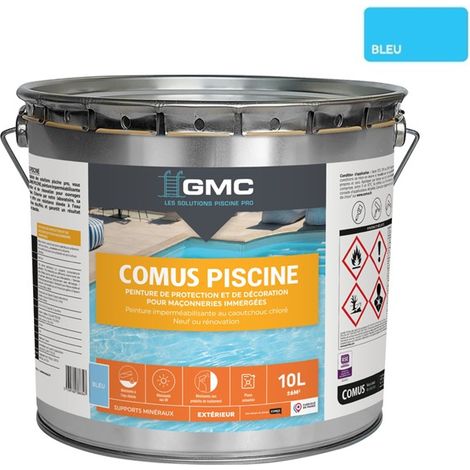 COMUS PISCINE GMC - Bleu 10L - Peinture pour piscines et maçonnerie en immersion - COMUS