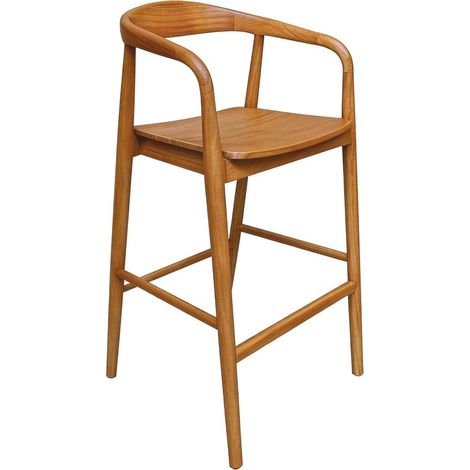 Chaise de bar en bois de teck June (1/5)