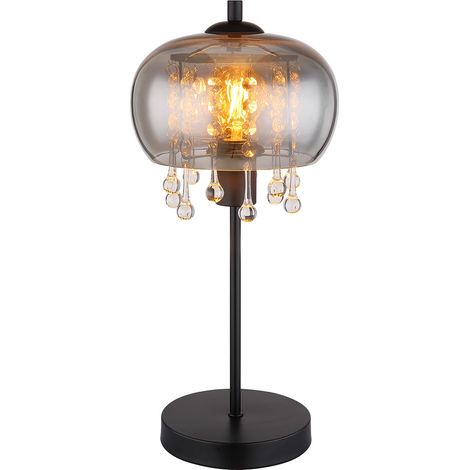 Globo - lámpara de mesa - Corry - negro - vidrio - Ø 21cm -