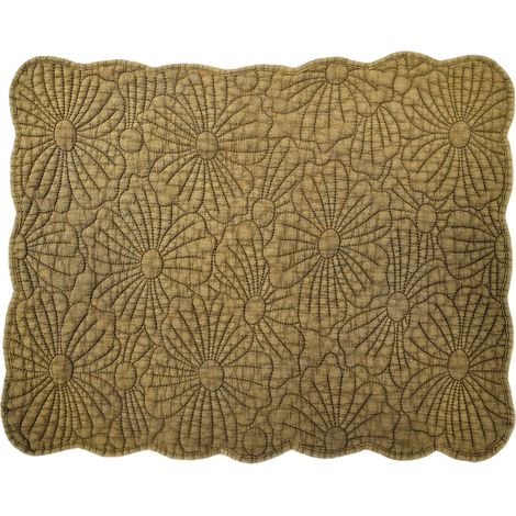 Set de table tissu rectangle matelassé Coloris Camel