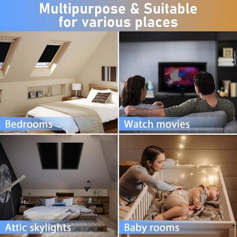 Store Occultant Thermique - 1 Pièce - Tissu Oxford 300D - Isolation Sans Perçage - Pour Fenêtre de T BLU-RAY INTERACTIF - BLU-RAY E (1/5)
