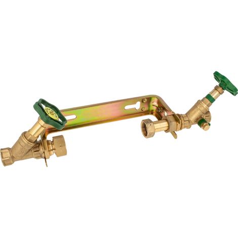 JS Einbaugarnitur, 1 Zoll x 1 Zoll, Typ AUSTRIA, für Hauswasserzähler 175 mm - starre Ausführung - verzinkt