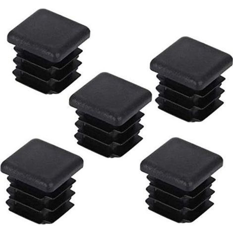 DECARETA 20 pcs Bouchon pour Pied de Chaisse,Bouchon pour Tuyau Carré, Capuchon pour Poteau Carré en Plastique pour Pieds de Meuble Trampoline Armoire Étagère Chaise, 25 25mm (1/4)