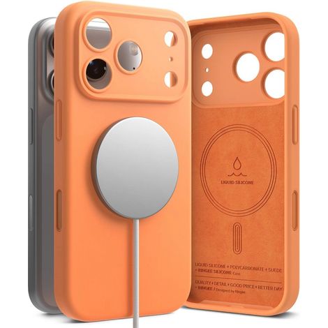 Funda magnética de silicona Ringke MagSafe para iPhone 17 Pro Max - Naranja