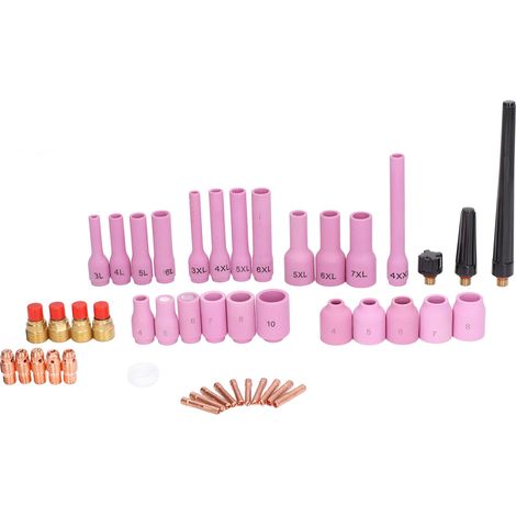 Lot de 46 accessoires TIG : coupelles, joints, pinces, lentilles pour torches SR WP 9/20/25 (1/5)