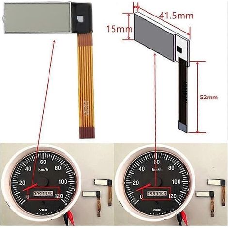 Pour tachymètre/horamètre Volvo Penta Marine Yanmar, écran LCD et câble plat (1/5)