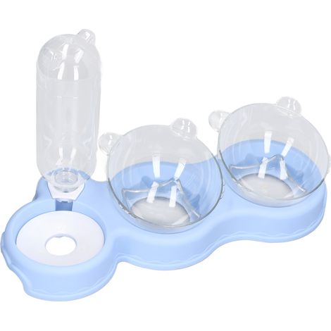 Gamelle pour animaux de compagnie en plastique inclinée à 15 degrés, 3 en 1, avec protège-cou amovible pour chats et chiens (1/5)