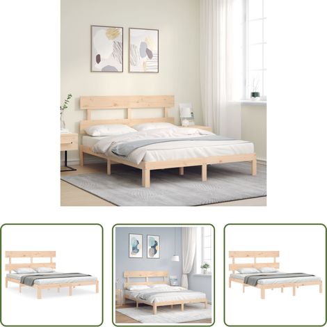 Matelas -  Cadre de lit sans matelas 160x200 cm bois massif de pin (1/5)