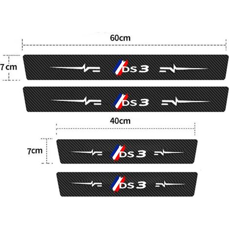 (4 pièces) Film de seuil de porte pour Citroën DS3,logo,coffre arrière,pare-chocs,accessoires de style (1/3)