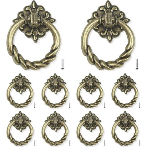 10 Pieces Door Handle Door Drawer Handle Drawer Handle Bronze Cabinet Handle for Kitchen Furniture Cabinet Drawer Door (1/3)