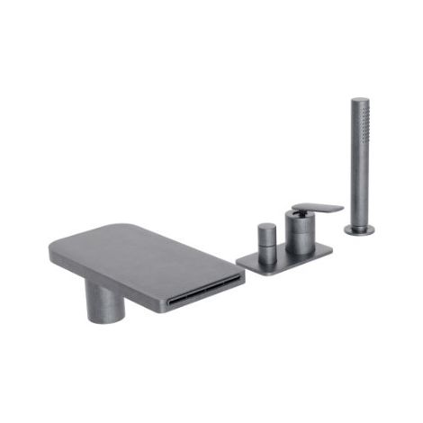 Mitigeur bain douche 4 trous sur gorge Métal Brossé FOIL - CRISTINA ONDYNA FL18177 (1/2)