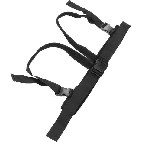 Ceinture de sécurité pour fauteuil roulant en tissu aéré, avec boucle métallique et coussin amortissant. (1/5)