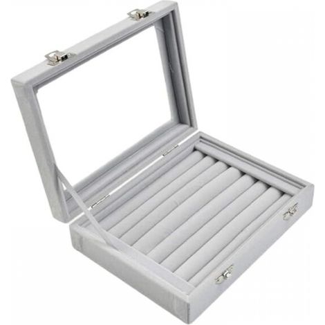 Boîte de rangement pour boucles d'oreilles, petite boîte de rangement de voyage pour bagues, boucles d'oreilles, etc., en velours (1/5)