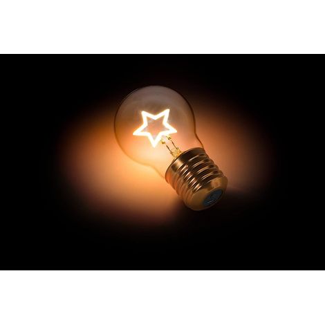 Bombilla inalámbrica  Bombilla USB a pilas  Lámpara LED Edison para dormitorio  Bombilla a pilas  Bombilla Edison (bombilla estrella) [Clase energética A]