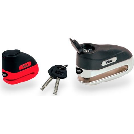 Lucchetto in acciaio blocca disco anti furto per moto e scooter VIRO HAMMER - Finitura nero-arancione - Asta 5.5 mm