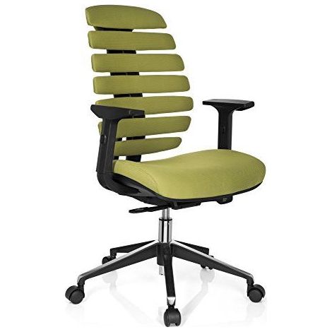 Chaise de bureau / Chaise pivotante ERGO LINE II tissu vert hjh OFFICE