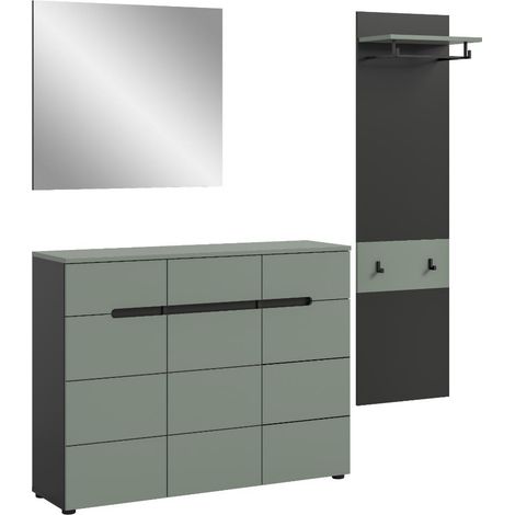 Canu ensemble d'armoires de rangement C10 vert poussiéreux, gris foncé.