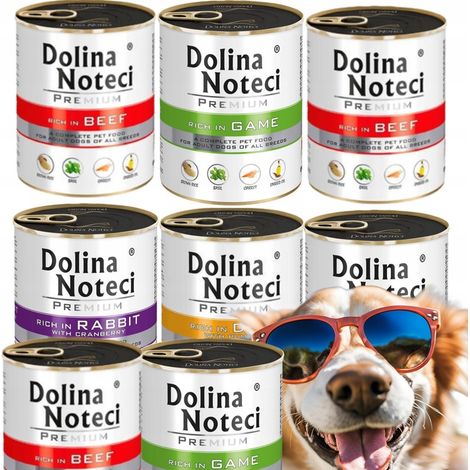 DOLINA NOTECI PREMIUM MISCHUNG AUS GESCHMACKSRICHTUNGEN NASSFUTTER FÜR HUNDE 800g x 8 OHNE FISCH OHNE HÜHNCHEN
