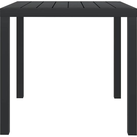 vidaXL Garden Table Black 80x80x74 cm Aluminium and WPC