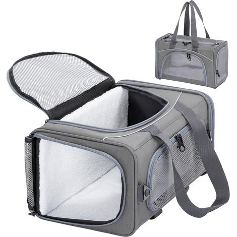 Sac de Transport pour Animaux Pliable et Respirant pour Chien et Chat, Cage de Transport Souple pour Voyage en Avion