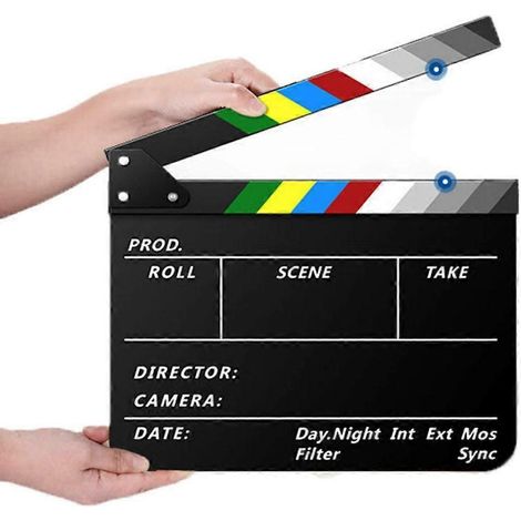 Clap de cinéma effaçable à sec pour réalisateurs et production vidéo (1/4)