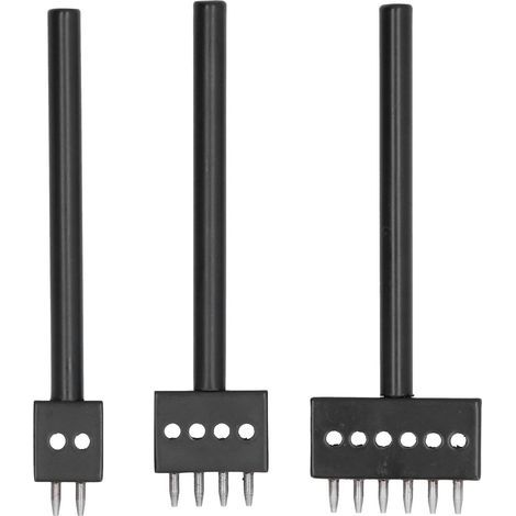 Poinçon de Couture en Cuir, Outils de Travail du Cuir 3 Pièces Outil perforé en Cuir Outil de Perforation en Cuir à Dents Noires Poinçons de Couture de Laçage en Cuir Outil de (1/5)