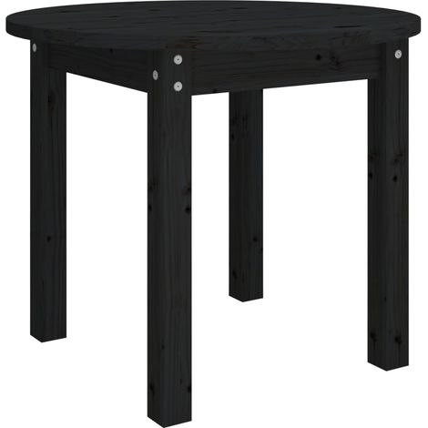 Maison Exclusive - Couchtisch Schwarz Ø 55x45 cm Massivholz Kiefe