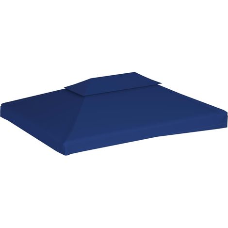 Toile supérieure de belvédère 2 niveaux 310 g/m² 4x3 m Bleu CFW42940 (1/5)