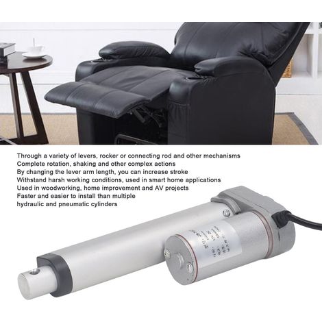 Actionneur linéaire électrique mini 750N 100mm 12V pour motorisation agricole, suivi extérieur, robotique et domotique – Blanc, sans télécommande (1/5)
