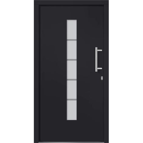 vidaXL Porta d'Ingresso in Alluminio e PVC Antracite 110x210 cm