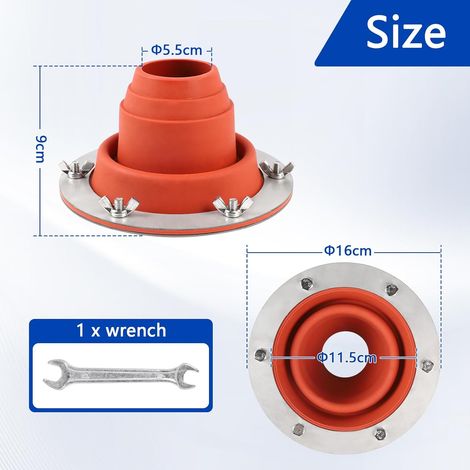 Passe-tuyau pour poêle de tente, Trou de fixation pour tuyau de poêle tente, Passe-tuyau résistant à la chaleur avec tube en silicone, Manchon pour tuyau tente avec tuyaux de 45-100mm (Orange) (1/4)