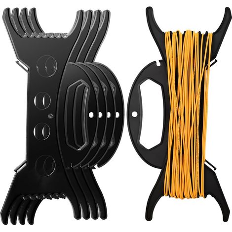 4 Pcs Enrouleur de Câble Fil, Electrique Vide, Enrouleurs Support Organisateur Fils Câbles Cordes Rubans Guirlandes Lumineuses Maison Bureau(Noir) - (1/5)