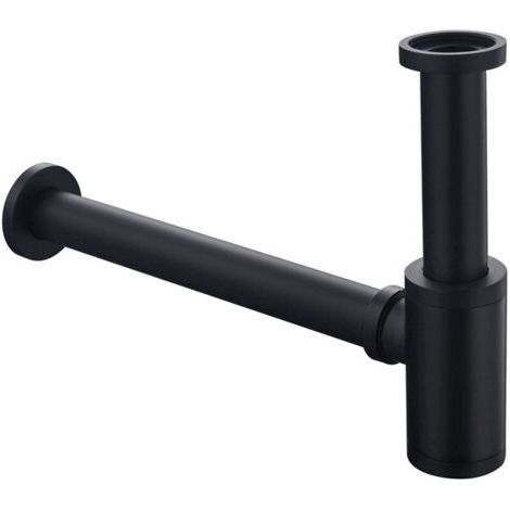Siphon universel en laiton Keymark avec extension de 200 mm, réglable 1 1/4 x 32 mm, anti-odeurs et anti-fuites, noir mat. (1/5)
