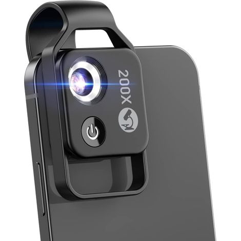 Microscope mobile APEXEL-200x - MS002CBK (Noir + CPL), lentille grossissante portable haute définition pour téléphones mobiles (1/5)
